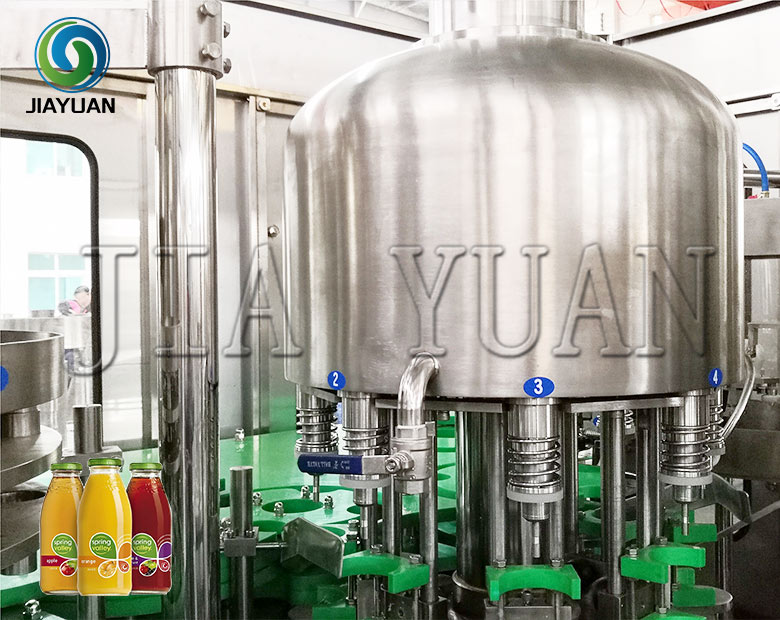 Glass Bottle Juice With Pulp Pieces Chunk Filling Capping Machine Production Line
