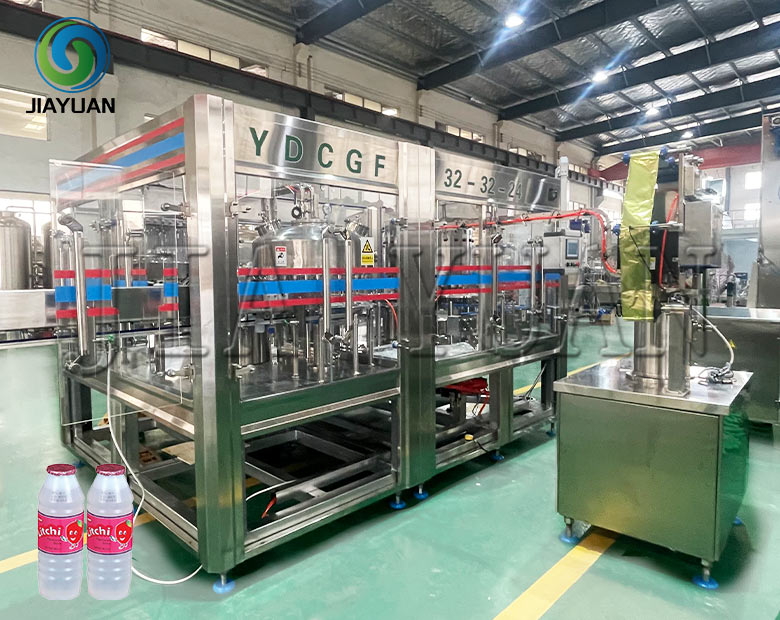 Lichee Litchi Juice Dairy Drink HDPE Bottle Hot Filling Aluminum Foil Sealing Machine